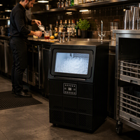 Machine à glaçons commerciale 45 kg avec compresseur, économie d'énergie et haute productivité, pompe à eau, certifiée CE ETL