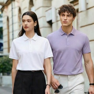 Unisex Cotton <b>Polo</b> Shirt 200g Mercerized Breathable Summer Workwear Short Sleeve Collared Loose Fit With Label Tags - Product Image 1