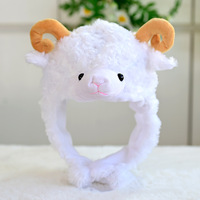 Gorros de Peluche de Animales de Dibujos Animados para Niños, Gorro de Cerdito Rosa, Pollo, Búho, Cabra, Leopardo, Oso Blanco, para Fiestas y Cosplay