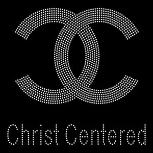 Christ Centered Religious Rhinestone Transfer Christian Clear Rhinestone Hot Fix Iron On Motif