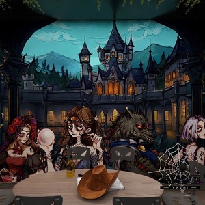 Lupo mannaro Anime carta da parati gioco Arcade e parco divertimenti decorazione <span class=keywords><strong>adesivi</strong></span> murali a tema scuro sala festa murali - Product Image 2