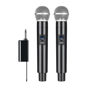 SM57 mikrofon nirkabel genggam 2.4g, mikrofon karaoke nirkabel genggam kinerja panggung Vlog 58 UHF profesional untuk Gereja