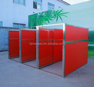 Sistem Kandang Anjing Mewah dari Baja Anti Karat 304 dengan Gerbang Kaca, Penutup Tombol, Pola Solid - Product Image 1