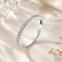 Ensemble de bagues de fiançailles de luxe en argent sterling S925 avec moissanite ronde, plaqué rhodium, couleur D, moissanite VVS1, pour femmes, cadeau