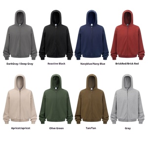 Sudadera Cárdigan de Otoño para Hombre, Diseño Personalizado, Ajuste Holgado, Cierre Doble, Estilo Cuadrado, con Capucha de Terciopelo, Versión Corta - Product Image 1