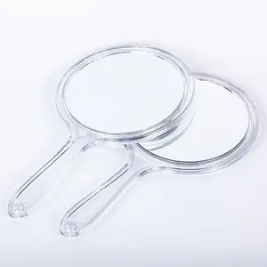 Wholesale Custom Clear Acrylic Solid Color Round Shaped Hollywood Style Cosmetic Mirror