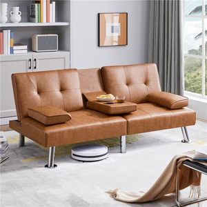 Sofá Cama Convertible Click Clac Moderno, Sofá Cama Plegable de Piel Sintética, Reclinable, Reversible, Sofá de Dos Plazas, Cama Plegable - Product Image 2