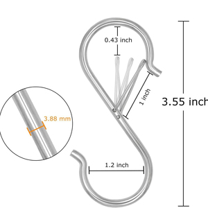 Nhà Máy Trực Tiếp 3.5 Inch Nhiệm Vụ Nặng Nề Kim Loại <span class=keywords><strong>S</strong></span> Móc Với An Toàn Khóa <span class=keywords><strong>S</strong></span> Hình Móc Nồi Giá Tủ Quần Áo Móc Cho Nhà Bếp Đồ Dùng - Product Image 2
