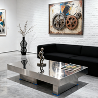 Table basse en acier inoxydable de qualité supérieure, durable, avec un design moderne intégré pour salon, hall d'hôtel, bureau, salle de séjour