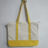 Bolsa de Lona Grande Ecológica con Asa Larga, Cierre de Cremallera, Estampado de Letras, Logotipo Personalizado, Modelo -028