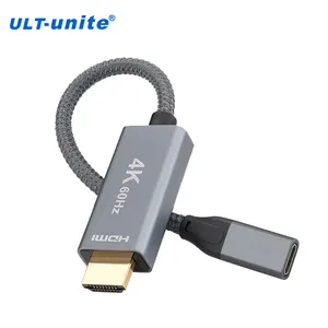 ULT-unite定制USB 3.1 Type-C F至HDMI M 4K 60hz即插即用转换器笔记本电脑扩展坞usb C集线器适配器