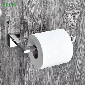 Suporte de papel higiênico de níquel escovado para parede, suporte quadrado de aço inoxidável prata 304 para banheiro, suporte de papel higiênico