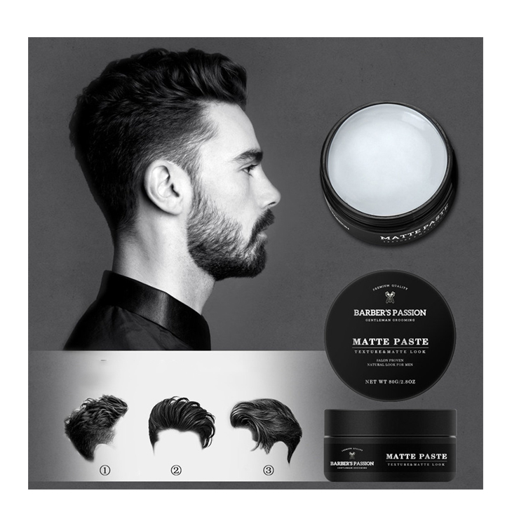 BARBERPASSION, не оставляющая следов, высокая матовая отделка, глина для волос с частной этикеткой, оптовая продажа Oem