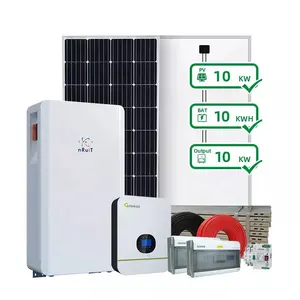 Kit complet de système d'énergie solaire 5Kw 10Kw 15Kw sur réseau hors réseau système d'énergie solaire domestique