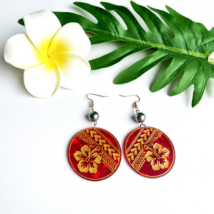 Boucles d'oreilles japonaises en acétate acrylique, piéces, accessoire de mode, bijoux avec fleurs dorées sculptées - Product Image 5