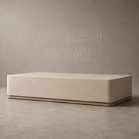 Table basse rectangulaire de luxe OAKEN pour salon, table à thé moderne en bois massif, artisanale, style rétro, meubles pour la maison