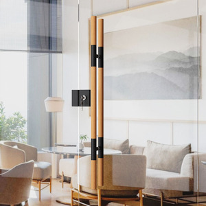 Poignée de <span class=keywords><strong>porte</strong></span> extérieure en verre au design minimaliste moderne, poignée de <span class=keywords><strong>porte</strong></span> intérieure en acier inoxydable pour <span class=keywords><strong>porte</strong></span> en <span class=keywords><strong>bois</strong></span> massif, idéale pour les hôtels. - Product Image 3