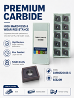 Plaquettes de tournage en carbure CNMG120404-G pour tournage CNC d'acier et d'acier inoxydable, boîte de 10 pièces