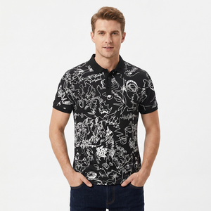 เสื้อโปโลแขนสั้นผู้ชาย PUFFIN SPORTS แบบสั่งทำพิเศษ พิมพ์ลายด้วยเทคนิค Sublimation  ลายวาดมือสีขาว สไตล์ลำลองถักทอ - Product Image 1