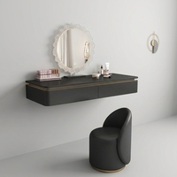 Meuble-lavabo mural moderne avec panneau flottant, style coiffeuse, pour maison, appartement, hôtel, chambre à coucher