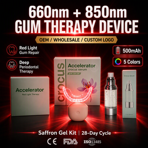 Dispositivo de Terapia de Luz Roja <span class=keywords><strong>Oral</strong></span> PBM OEM 660nm 850nm, Set de Gel Reparador de Encías con Azafrán para Periodontitis, Recesión de Encías y Sangrado, OEM Personalizado - Product Image 1