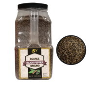 Poivre noir cru séché de qualité supérieure, moulu en vrac, pot de 5 lb, mouture boucher, entièrement naturel, sans gluten, stérilisé à la vapeur, HALAL OU Casher