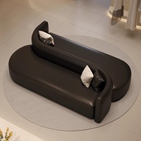 Conjunto de Sofás de Cuero de Doble Cara, Modernos, Cómodos y Duraderos, con Esponja de Alta Densidad, para Uso Comercial en Oficinas, Hoteles y Hospitales