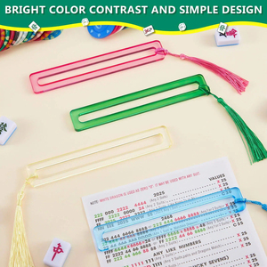 Lecteur de lignes de Mahjong portable en acrylique lumineux pour débutants, lot de 4 lecteurs de règles épaissis pour les parties de stratégie - Product Image 3