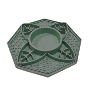 ชามป้อนอาหาร100% ทำจากซิลิโคนทรงกลมอเนกประสงค์แผ่นรองสำหรับให้สุนัขสัตว์เลี้ยงแมว<span class=keywords><strong>กิน</strong></span>ได้ช้า - Product Image 1