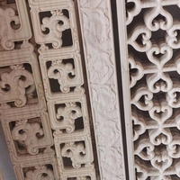 Moulures décoratives en bois massif sculpté, moulures en bois de hêtre sculptées en mandala, style antique