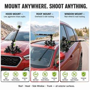 Soporte Profesional Giratorio 360° con Triple Ventosa para Coche y <span class=keywords><strong>Palo</strong></span> Selfie <span class=keywords><strong>Invisible</strong></span> para Insta360 X4 X3 <span class=keywords><strong>GoPro</strong></span> Hero 13 12 Vlogging - Product Image 4