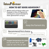 Ideaformer PEG Dual-Sided Colorful Steel Build Plate 258x258mm 260g untuk Printer 3D Bambu Lab P1/X1/ Series/A1