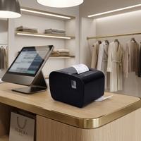 NAITING 80mm POS untuk Printer Struk Thermal Langsung Garansi 1 Tahun Layar Non-Touch Kompatibel dengan Windows/Linux/Android