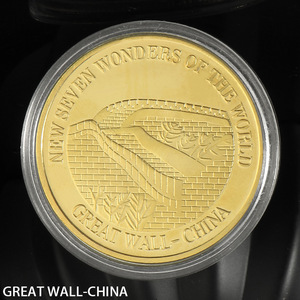 Médaille commémorative en métal plaqué or avec impression UV en relief 3D, sculpture d'ombre, thème patriotisme, Sept Merveilles du Monde, Colisée de Rome - Product Image 4