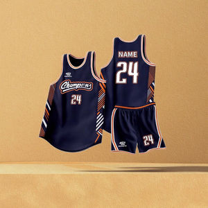 Оптовая продажа на заказ унисекс баскетбольные наборы дышащая быстросохнущая сетчатая тренировочная форма - Product Image 2