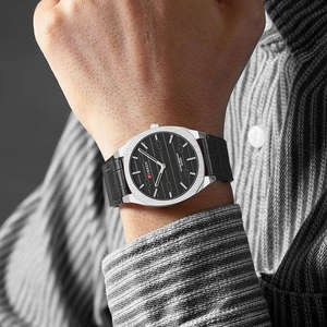 Montre à quartz pour homme CURREN 8480, style business, dessin animé, simple, boîtier en alliage d'acier inoxydable, bracelet en cuir véritable 20 mm, 3 ATM - Product Image 5