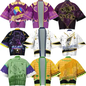 Hoge Kwaliteit Jojo 'S Anime Cosplay Kimono Robe Volwassenen Halloween Kostuum Meerdere Types Omvat Mantel Top Tv Karakter Patroon