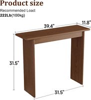 Table console en bois massif de noyer, style minimaliste du milieu du siècle, en bois de caoutchouc fin, en stock aux États-Unis |   Stable et robuste XGZ005