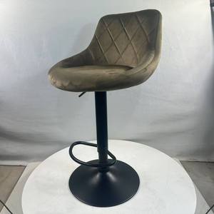 Modern Black PU <b>Leather</b> <b>Bar</b> <b>Stool</b> with Diamond Stitching, Adjustable Swivel Chrome Base and Footrest for Pub - Product Image 1