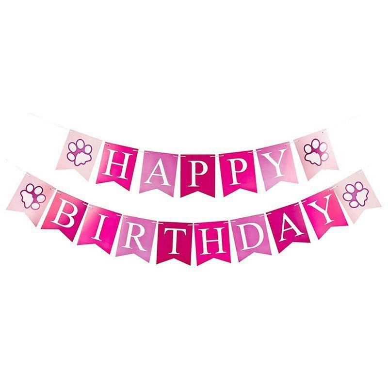 Pink paper card banner