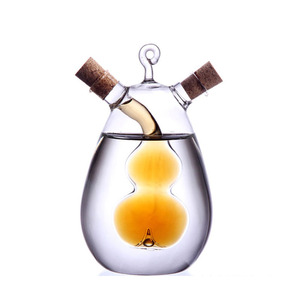 Verrerie de cuisine <span class=keywords><strong>en</strong></span> verre Borosilicate, verre Borosilicate transparent, huile et vinaigre Cruet, avec <span class=keywords><strong>bouchon</strong></span> <span class=keywords><strong>en</strong></span> liège, soufflé à la main - Product Image 1