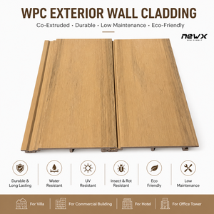 Revestimiento <span class=keywords><strong>de</strong></span> Pared Exterior Acanalado, Panel Exterior <span class=keywords><strong>de</strong></span> WPC Coextruido, Tablero <span class=keywords><strong>de</strong></span> Fachada Arquitectónica Moderna - Product Image 1