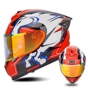 Casque de moto unisexe pour la course, respirant, à double visière, intégral, pour la conduite en extérieur - Product Image 2