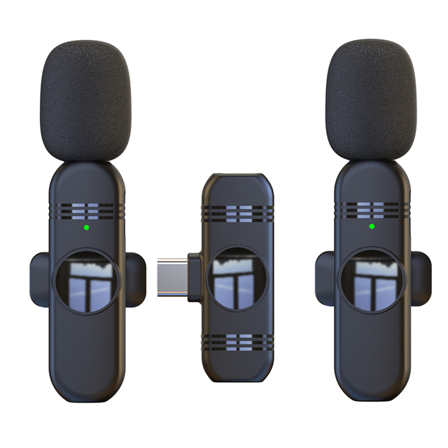 High Quality Mini Wireless 2.4G Lavalier Microphone with Noise Cancelling Rechargeable 2-in-1 Design for Vlogging iPhone Use