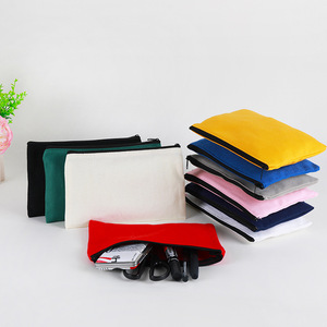 Trousse de <span class=keywords><strong>maquillage</strong></span> en toile personnalisée à la mode avec motif <span class=keywords><strong>licorne</strong></span> mignon, étui à crayons à fermeture éclair, style bonbon pour les filles, logo personnalisé - Product Image 1