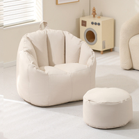 Fauteuil enfant en similicuir PU avec tabouret, confortable et portable, pour lecture et jeux, idéal pour chambre et salle de jeux