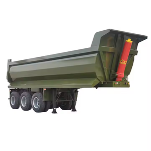 Semi-remorque benne arrière en acier robuste en forme de U à quatre essieux, capacité 50 tonnes pour le transport - Product Image 2