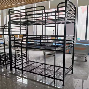 Modern Detachable <b>Triple</b> <b>Bunk</b> <b>Bed</b> with Iron Fence Metal Wall for Multiple Bedrooms for Workshop Use - Product Image 4