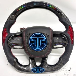 Per Dodge Charger Challenger Hellcat Durango SRT RT GT Sports, Volante a 3 Razze in Fibra di Carbonio, Accessori Auto - Product Image 1