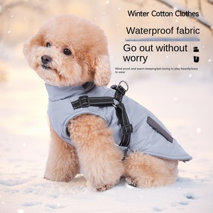 Automne <span class=keywords><strong>hiver</strong></span> imperméable épaissi chaud chien vêtements Style moderne couleur unie vêtements pour animaux de compagnie en Polyester pour le nouvel an - Product Image 1